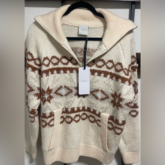 Varley Cai Fairisle Half Zip  Whitecap Size S NWT - Picture 13 of 13